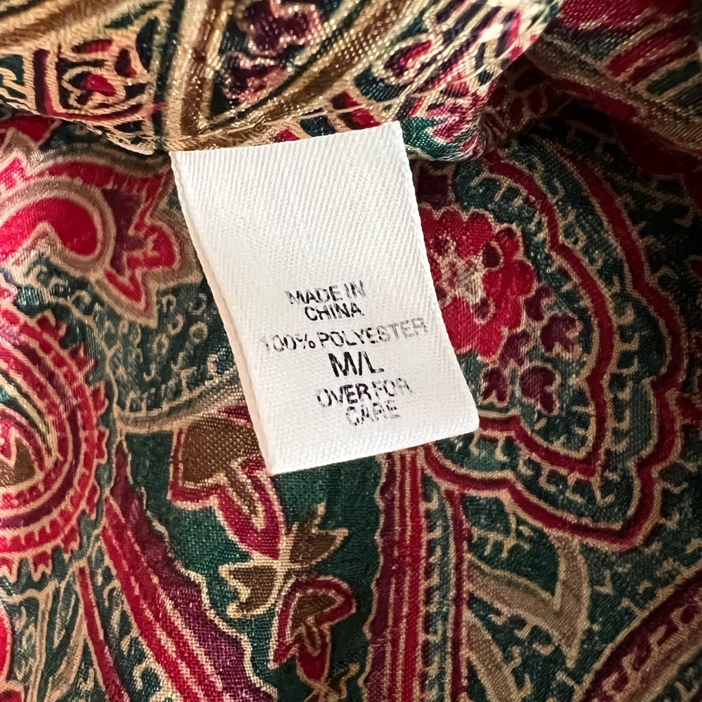 Vintage Victoria’s Secret Paisley Robe Boho Maxi Satin Robe M/L EUC - Picture 7 of 11